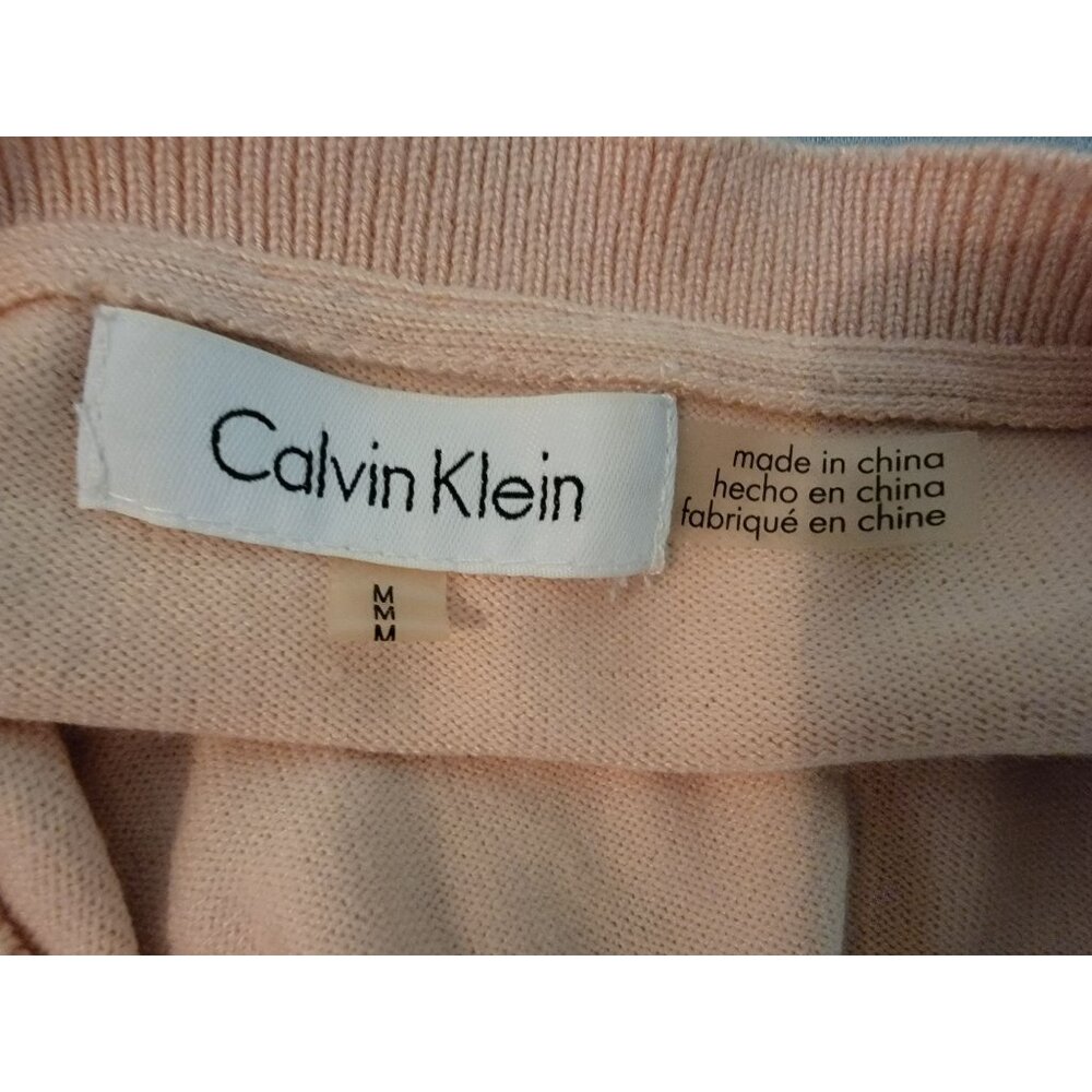 Calvin Klein Womens Pink Ruffle Sleeve Pullover Sweater M - Picture 5 of 7